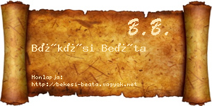 Békési Beáta névjegykártya