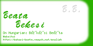 beata bekesi business card